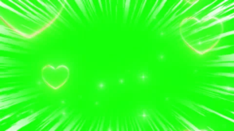 Animated Glowing Hearts Floating on Green Screen Background with Dynamic Speed Stock Footage 339166756