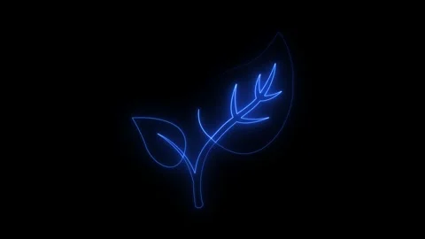 Animated glowing leaf icon performing growth motion Stock Footage 346112450