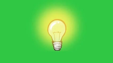 Animated glowing light bulb blinking on green screen background for creative ide Stock Footage 329905399