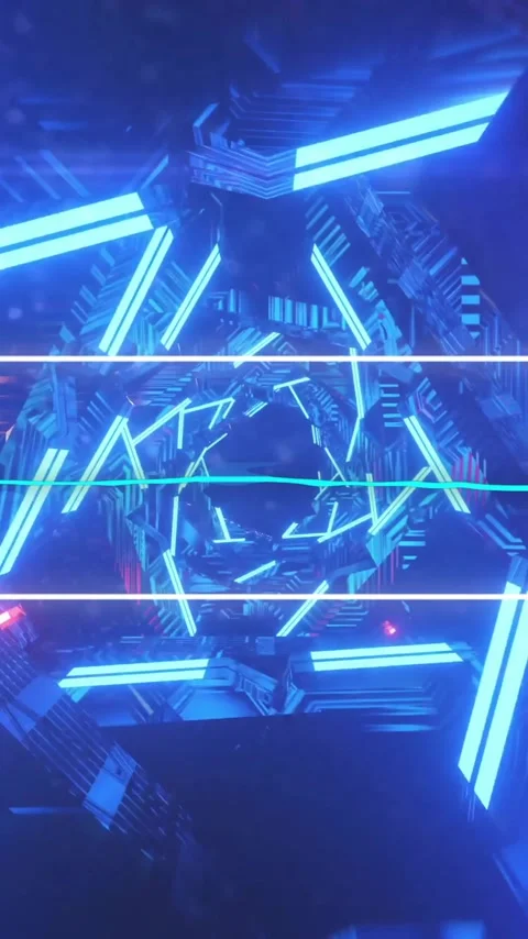 Animated glowing lines and geometric shapes over dark background Stock Footage 342010644