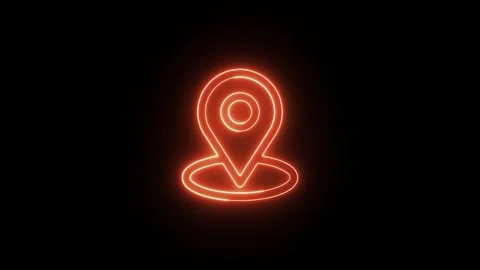 Animated glowing location pin symbol forming on dark background Stock Footage 327760670