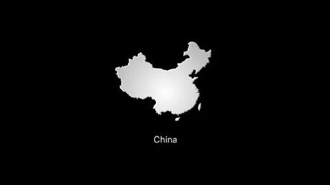 Animated glowing map of china on black background Stock Footage 318153877