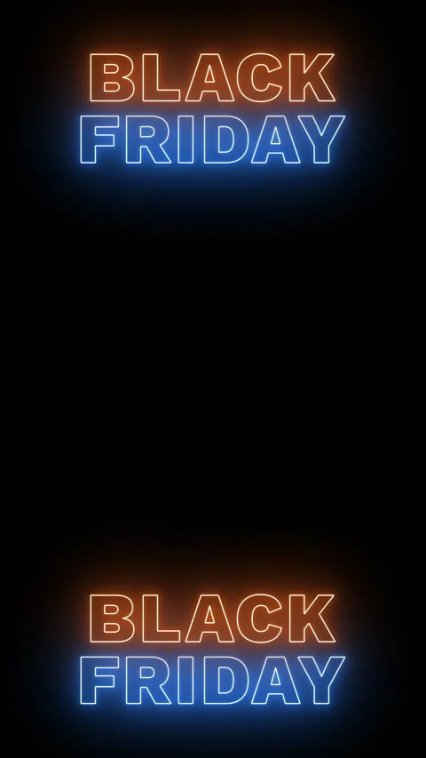 Animated glowing neon with BLACK FRIDAY text Stock Footage 289171977