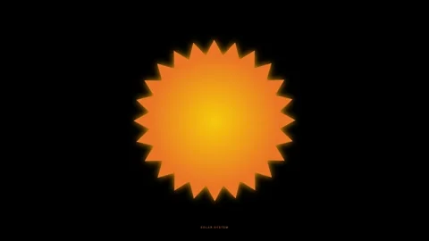 Animated glowing orange star shape on black background Stock Footage 345013949