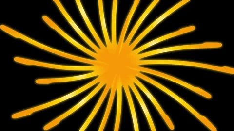 Animated glowing orange sunburst expanding on black background Vídeo Stock 345014071