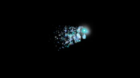 Animated Glowing particles on black background. Видео 334903484