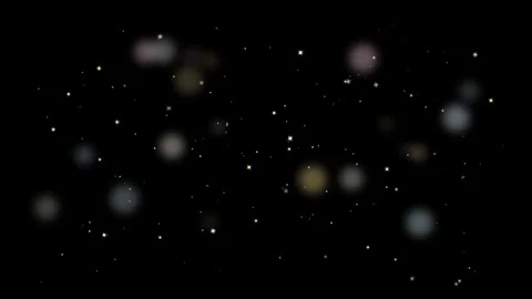 Animated Glowing particles on dark background. Stockbeeldmateriaal 334903293