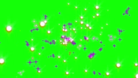 Animated glowing particles on green screen. Floating light bokeh overlay for Video stock 340717336