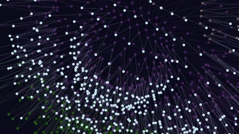 Animated glowing particles moving in dark space 스톡 동영상 330447624