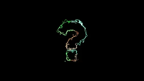 Animated a glowing question mark illuminates the darkness with vibrant, col.. Stock Footage 320239863