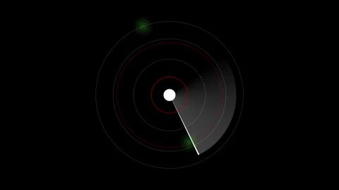 Animated glowing radar circles Stock Footage 314555301