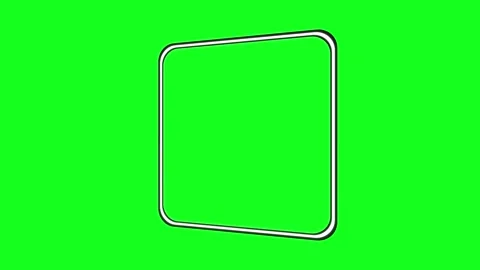 Animated Glowing Rounded Square Frame Border on Green Screen 動画素材 345451781