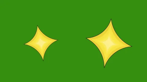 Animated Glowing Sparkle Star Light on Green Screen. Stock Footage 344852732