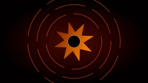 Animated glowing star with concentric circles in motion 4K stock video Stock Footage 345548861