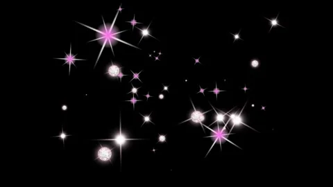 Animated glowing stars on black background. Sparkling light particles overlay Stock Footage 340607783