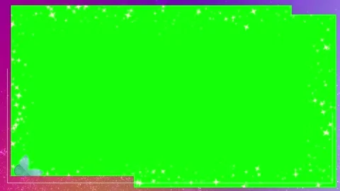 Animated Glowing Stars Border Overlay on Green Screen Background for Video Stock Footage 339166487