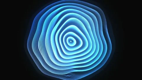 Animated glowing wavy lines. Abstract animated topographic contour shape. Stock Footage 268054549