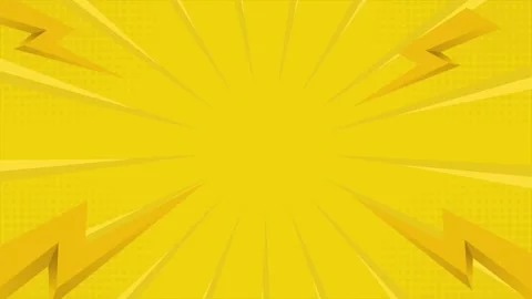 Animated glowing yellow comic background with lightning and pop art. Stock Footage 315140627