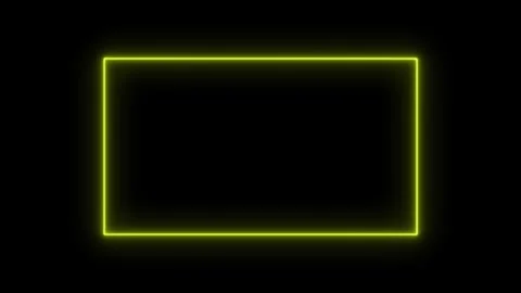 Animated glowing yellow rectangle outline with black background abstract mo.. Stock Footage 334829692