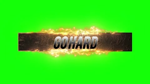 Animated go hard text title with burning fire flames effect on green screen Stock Footage 347344881