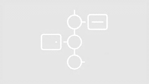 Animated goal flow white line icon Stock Footage 337773934