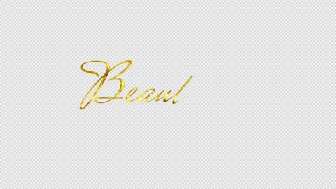 Animated gold cursive script writing the word beautiful Vídeo Stock 339060330