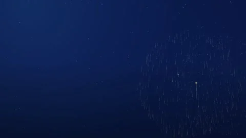 Animated gold firework bursting in deep blue night sky with stars Stock-Footage 346958589