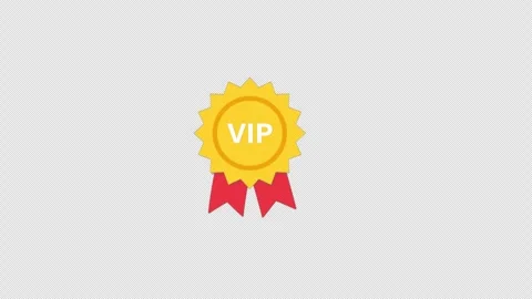 Animated Gold VIP Badge Icon Video - Transparent Stock Footage 337309528