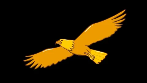 Animated Golden Eagle Flying High - Transparent Background Stock Footage 282790893