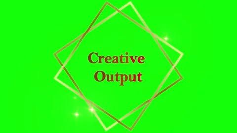 Animated Golden Geometric Frame with Creative Output Text Overlay on a Bright Video stock 338332303