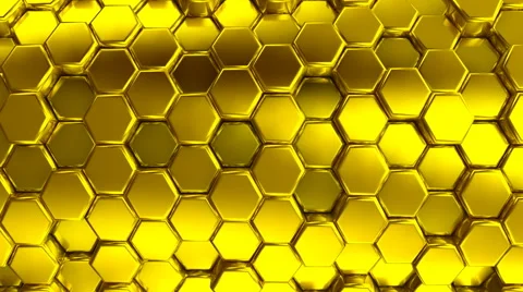 Animated Golden Honeycombs Stock Footage 66340736