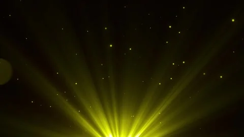 Animated Golden Light Rays with Sparkles on Black Background Stock Footage 308464374