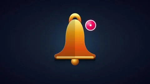 Animated golden notification bell with red alert badge for social media ui Stock Footage 337554297