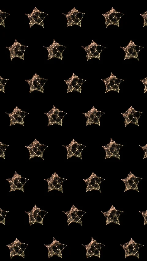 Animated Golden Star Grid Pattern Seamless Loop Background Stock Footage 329380277