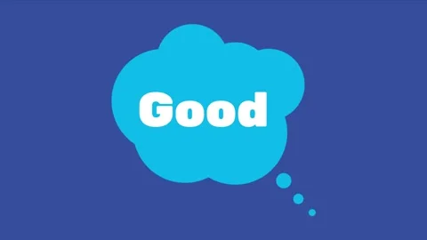 Animated good speech bubble on blue background. Stock Footage 344973637