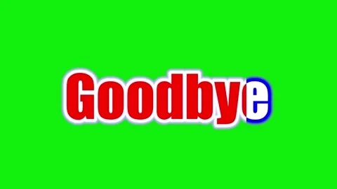 Animated goodbye text color changing transition effect on green screen chroma Stock Footage 341768338