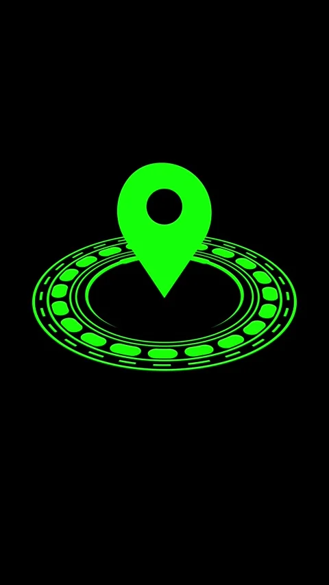 Animated gps location pin vertical video green hud interface map pointer ta.. Stock Footage 344285439