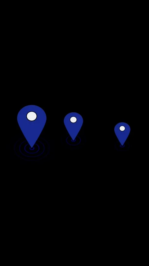 Animated gps location pins vertical video blue white interface seamless loo.. Stock Footage 321722358