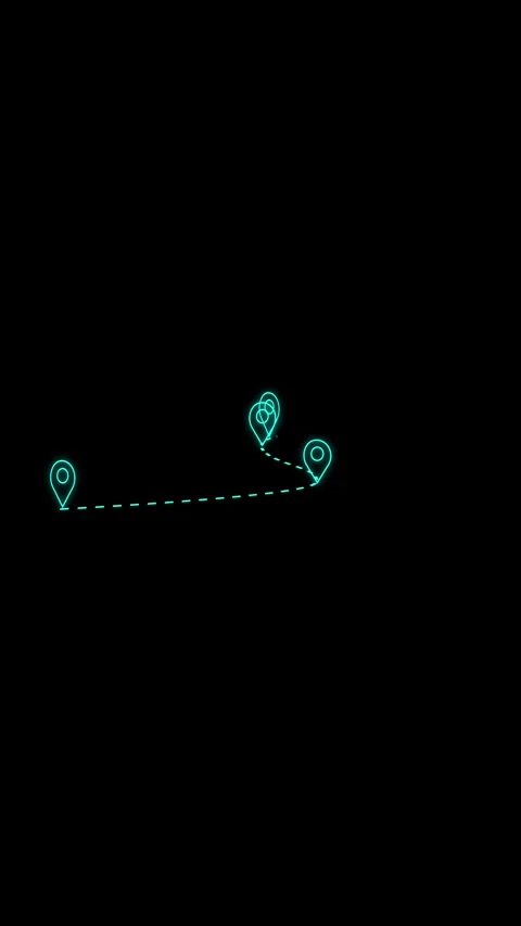 Animated gps navigation vertical video teal route map points travel destina.. Stock Footage 344285450