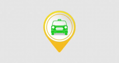 Animated GPS taxi location pointer icon. 4K Alpha channel Stock Footage 170829761