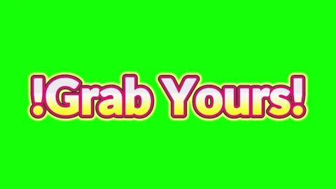Animated grab yours text overlays featuring vibrant gradient typography designs Stock Footage 340946742