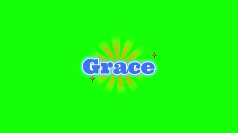 Animated grace typography sticker featuring vibrant yellow sunburst rays set Stock Footage 345499988