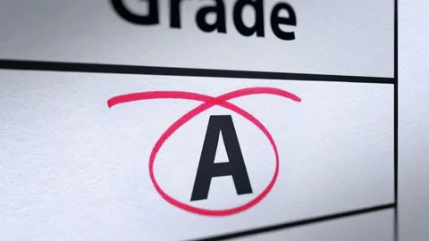 Animated Grade Result with Red Circle Frame Stock Footage 135428597