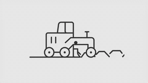 Animated grader line icon Stock Footage 243702720