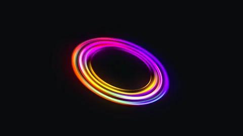 Animated gradient circle rotating on a black background. Stock Footage 243826893