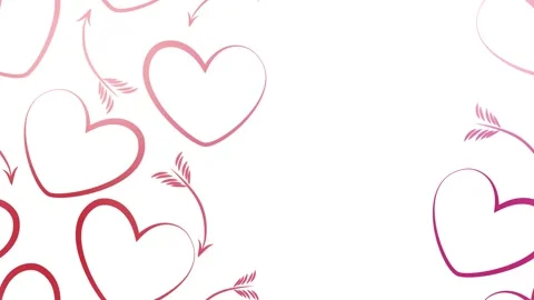 Animated gradient hearts and arrows frame on a white background. Stock Footage 321063103