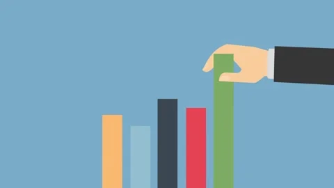 Animated Graph Analysis Business Growth Hand Adjusting Bar Chart Progression 스톡 동영상 341920138