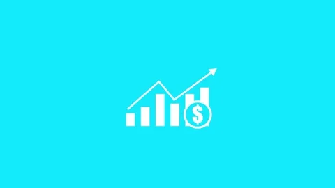 Animated of graph chart icon with dollar sign isolated on background Vídeos de archivo 336549521