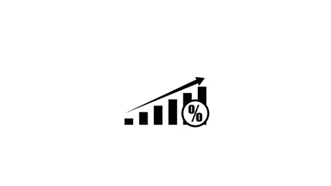 Animated of graph chart icon with persentence sign isolated on background Видео 336549509