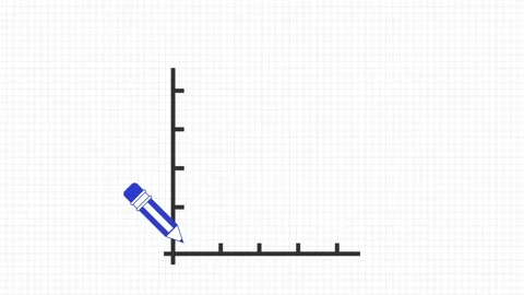 Animated graph creation with pencil drawing on dotted white grid background.. Stock Footage 327177140